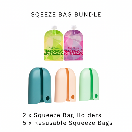 Squeeze Bag Bundle (2 holders + 5 squeeze bags)