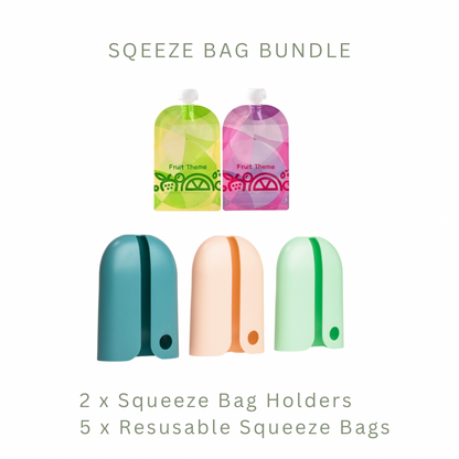 Squeeze Bag Bundle (2 holders + 5 squeeze bags)